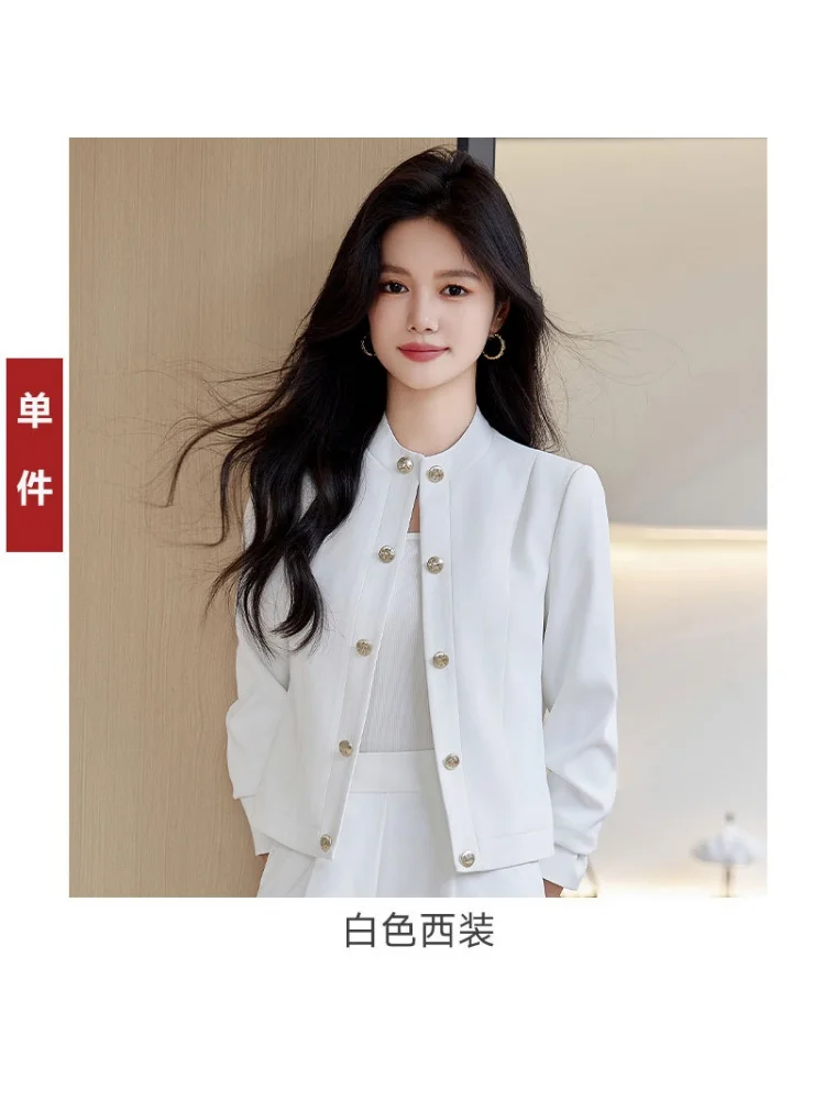 Костюм 2024 тонкий костюм без воротника для женщин весенний Элегантный женский