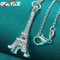 925 sterling silver eiffel tower pendant necklace 16 30 inch snake chain for ladies party engagement wedding fashion jewelry
