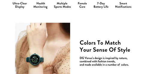 XDZ DG V. Модные женские спортивные умные часы с полным кругом и сенсорным экраном, 1,09 дюйма, 240*240, 200 мАч, режим нескольких упражнений