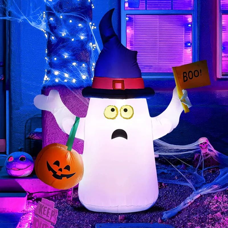

LED Inflatable Halloween Lights Ghost Scary with Color Changing Home Gardens Courtyard Halloween Decor Glowing Ghost Props Lamps