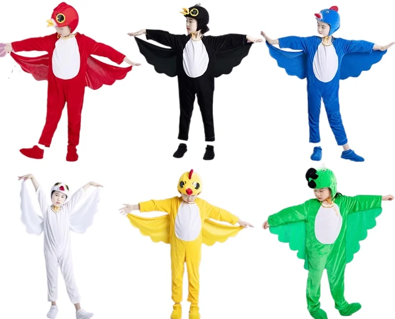 Новые детские костюмы для шоу животных на Хэллоуин Сова Орел Ворона попугай