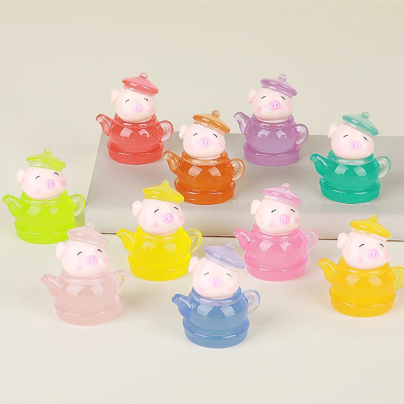 10 шт. светящиеся милые Мультяшные животные чайник свинья Сделай Сам маленькие