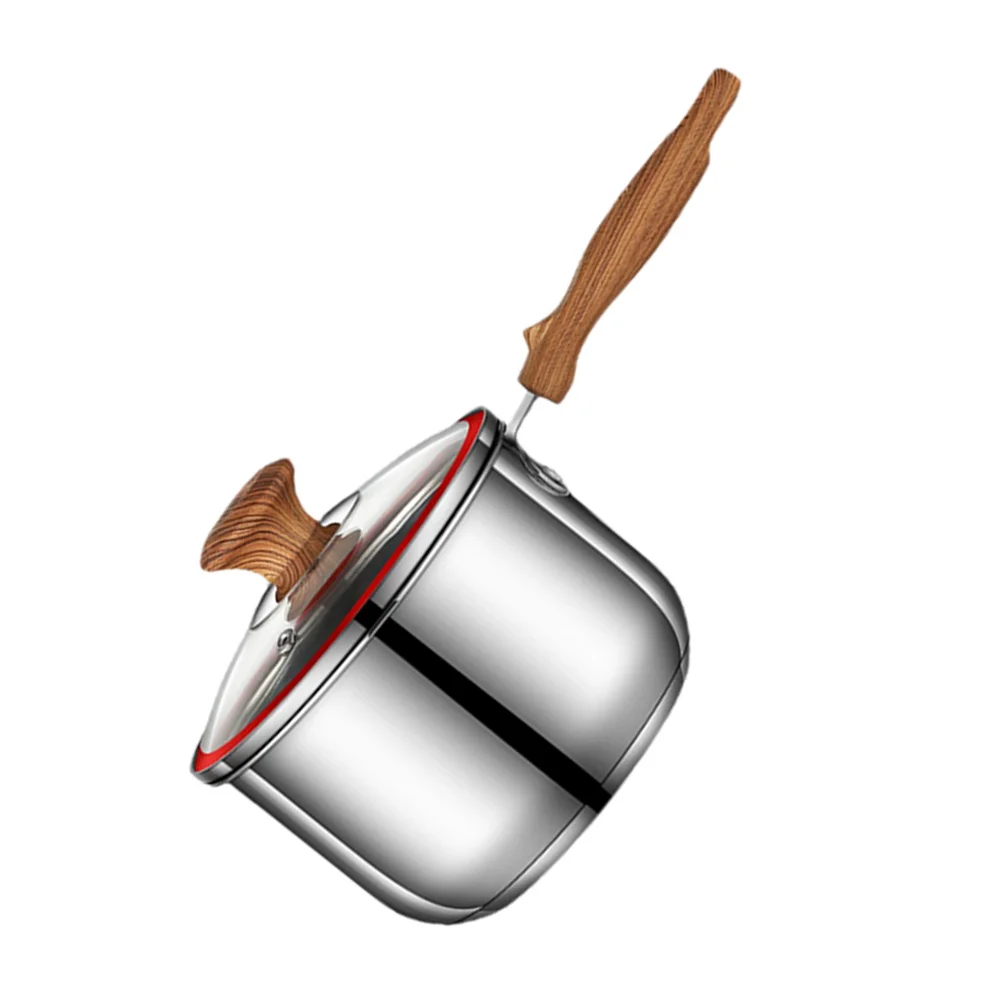 

Kitchen Stockpot Multi-purpose Pot Children Food Cooking Pot with Wood Handle