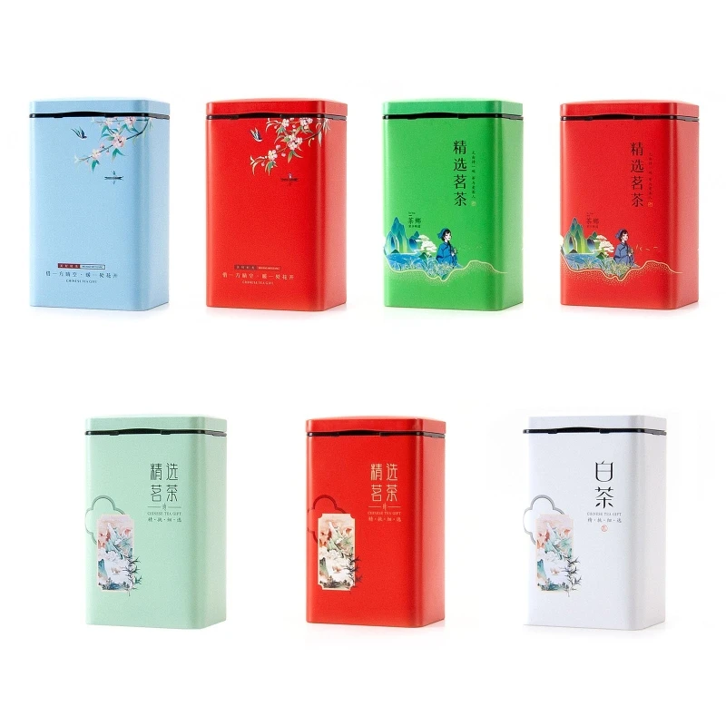 

Tea Airtight Container Japanese Style Exquisite Tinplate Storage Tank Tea Packaging White Tea Longjing Black Tea Tin Can