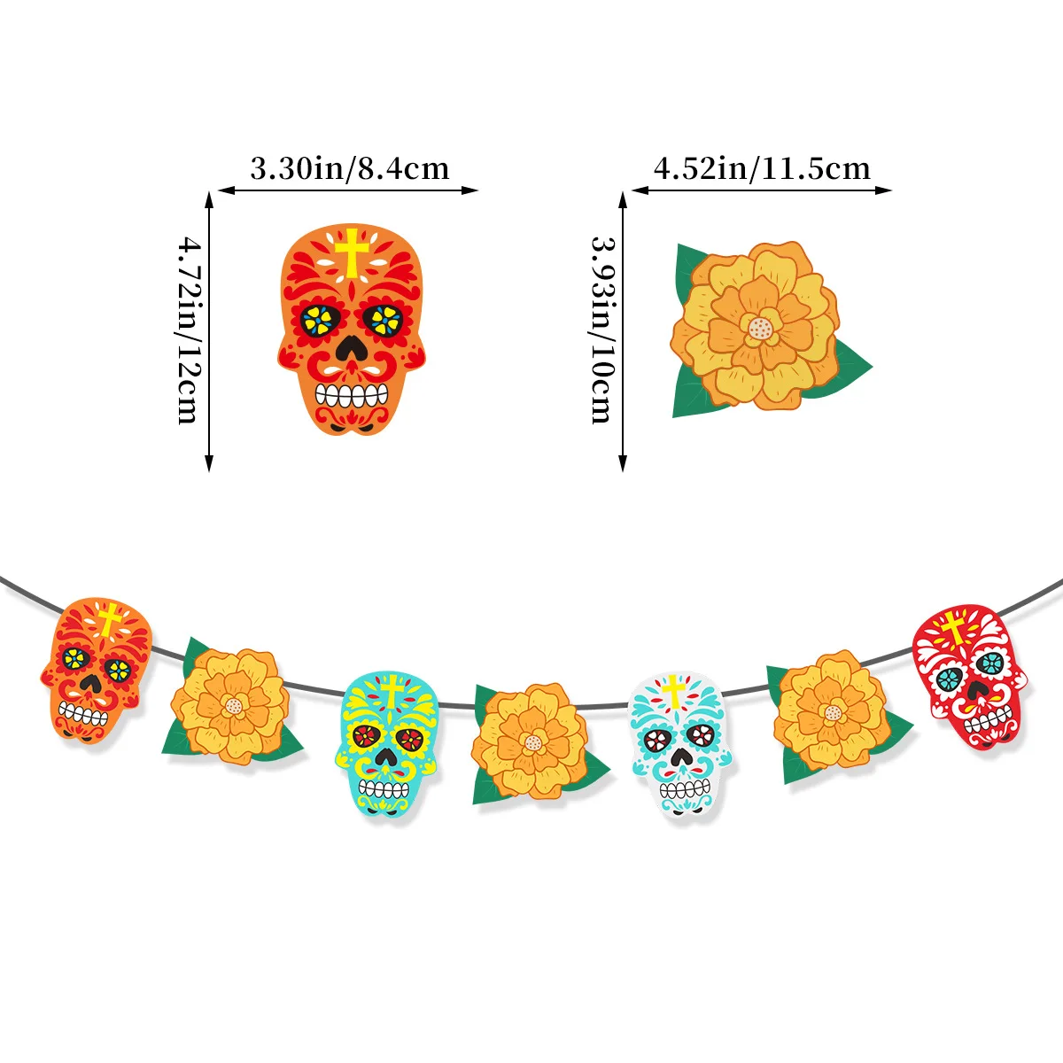 

Мексиканский день мертвых тематический баннер с черепом