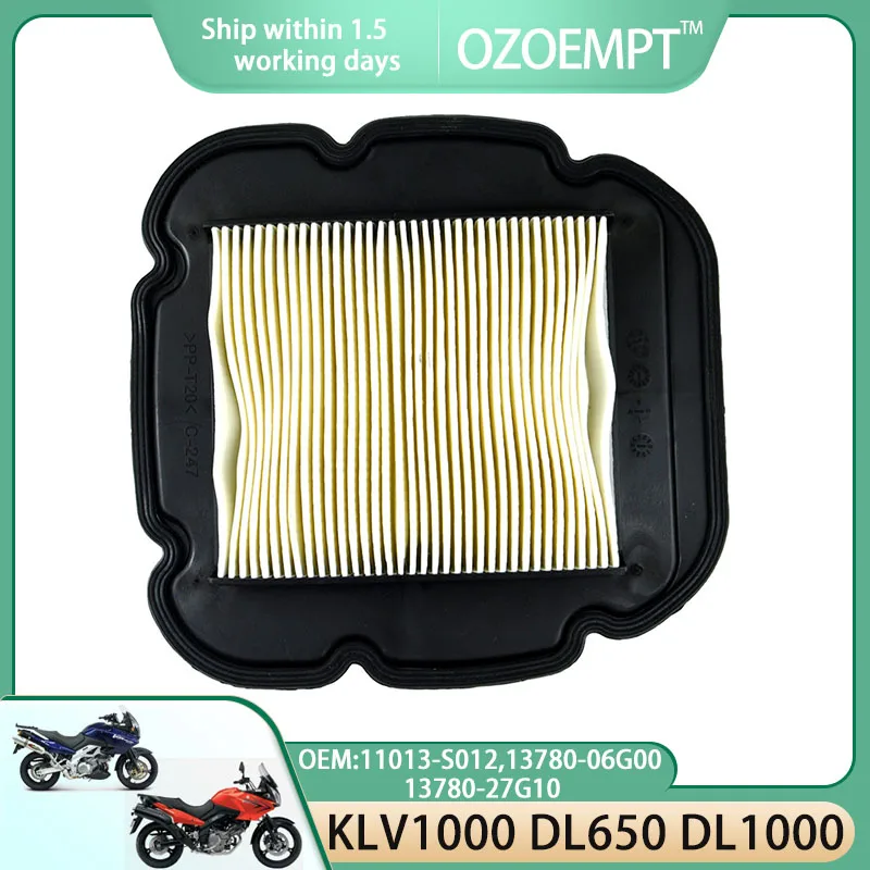 Воздушный фильтр для мотоцикла OZOEMPT, подходит для KLV1000 04-06 DL650 V-дополнительный 04-21 DL1000 02-10 OEM:11013-S012,13780-06G00,13780-27G10