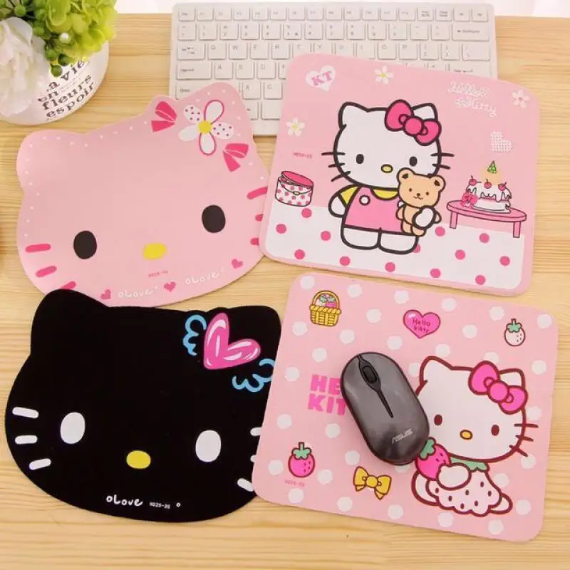 

Sanrioed Hello Kitty Mouse Pad Kawaii Cartoon Silicone Gaming Computer Office Non-slip Mat Computers Accessories Girl Boy Gift