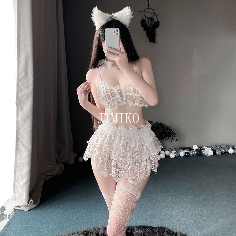 Прозрачный наряд горничной сексуальный аниме-косплей каваи Лолита нижнее белье