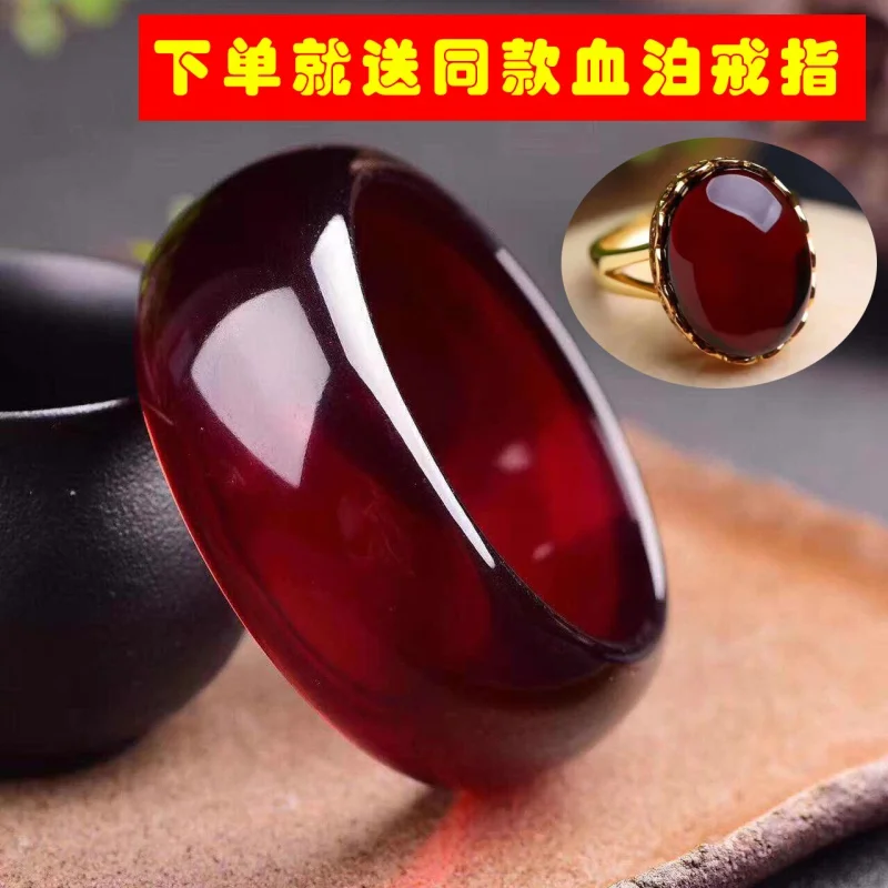 

Браслет из пчелиного воска, натуральная желтая куриная смазка, янтарный Расширенный и утолщенный браслет из янтаря крови для мужчин и женщин