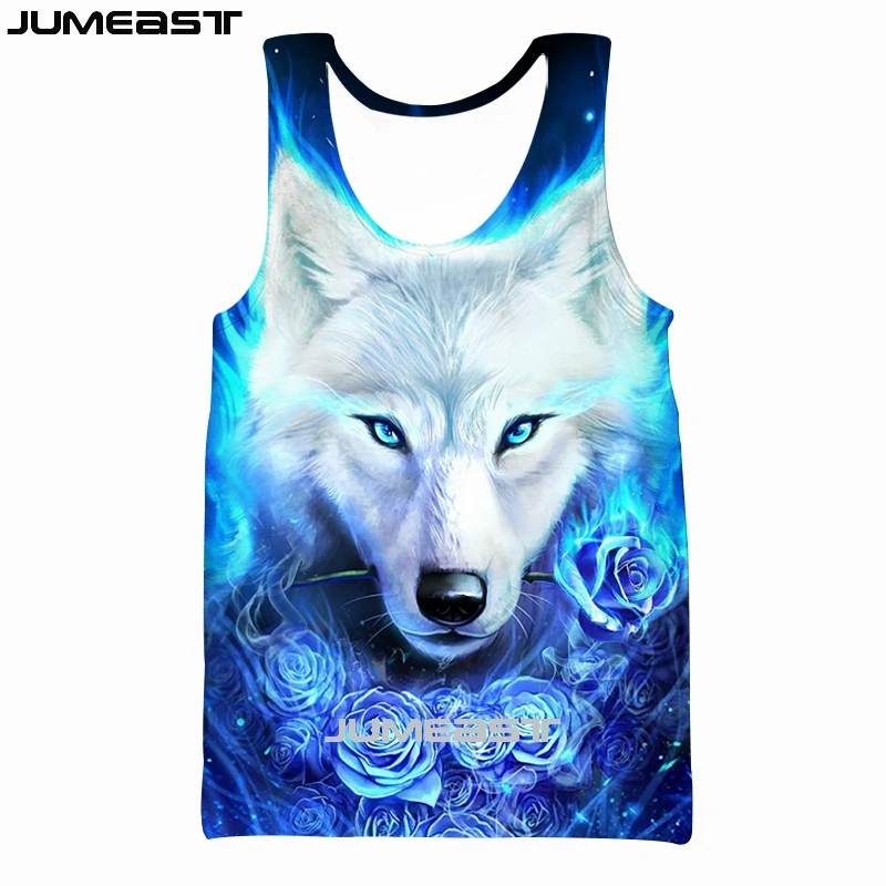 

3d Vest Men New Tiger Lion Wolf Streetwear Harajuku Oversized Short Sleeve Sport Pullover Summer Tank Tops Tees