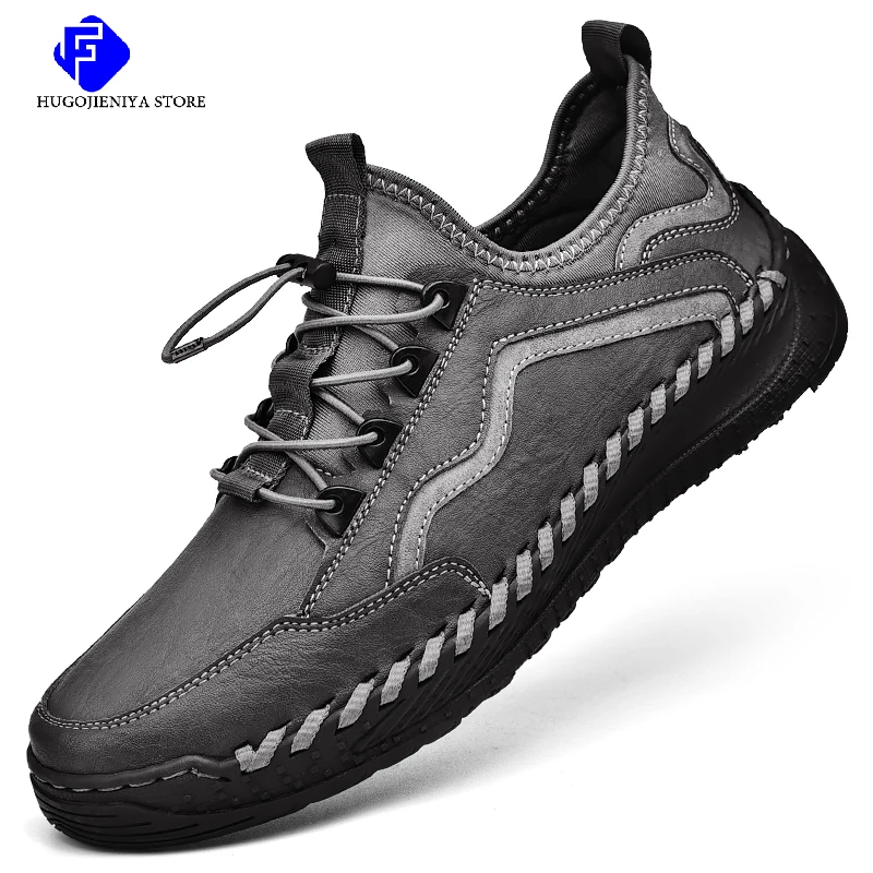 

Plus Size Men's Leather Shoes Men's Casual Shoes Soft Handmade Men Loafers Fashion Moccasins Outdoor Flat Breathable Sneakers