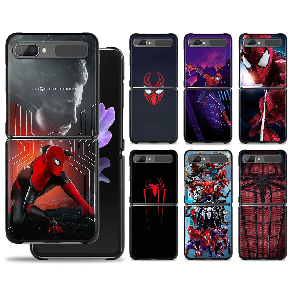 

Smartphone Case PC For Samsung Galaxy ZFlip Z Flip3 5G ZFlip3 Flip ZFlip4 Marvel Spider-Man Anime Black Hard