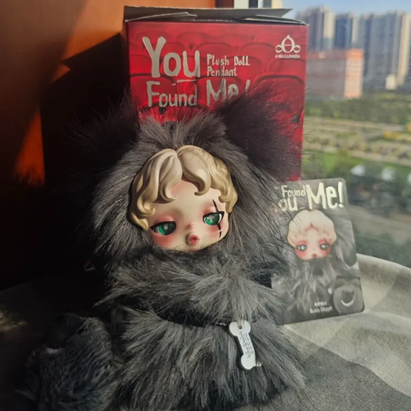 Фото POPMART SKULLPANDA YOU FOUND ME Hidden Buddy Doggie Аниме-фигурка, модная милая модель, украшение для рабочего стола, подарок для девушки на праздник №3