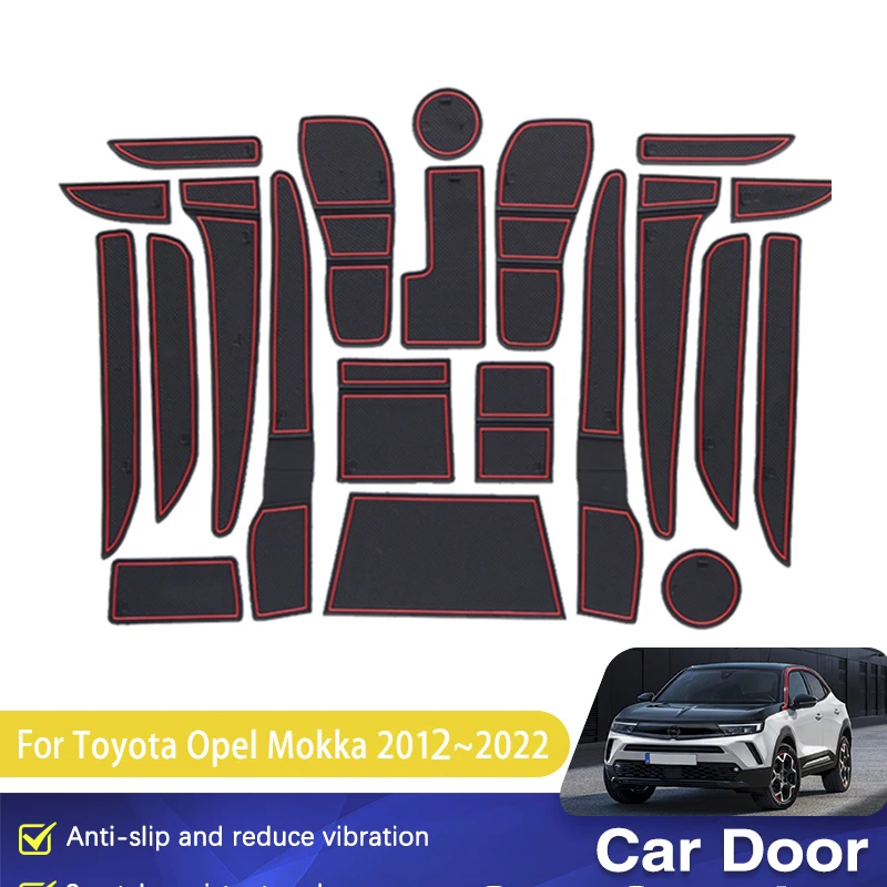 

Car Slot Hole Mat For Opel Mokka J13 X Vauxhall Buick Encore 2012~2022 2015 Gate Slot Cup Cushion Rubber Pad Car Accessories