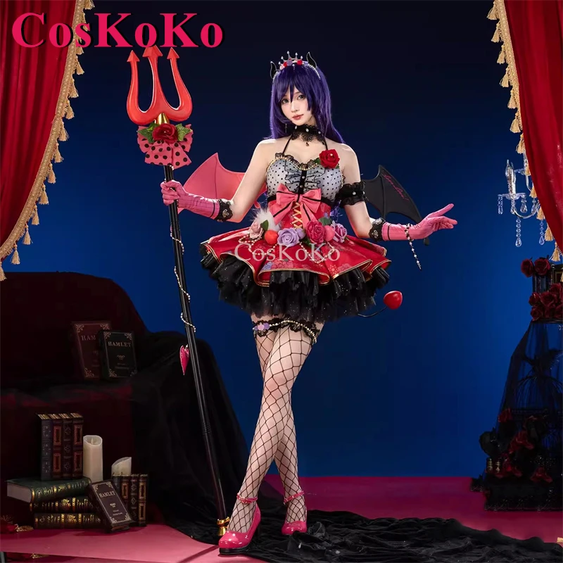 CosKoKo Tojo Nozomi/Yazawa Nico Косплей Аниме LoveLive Костюм Маленький Дьявол Пробуждение Платье