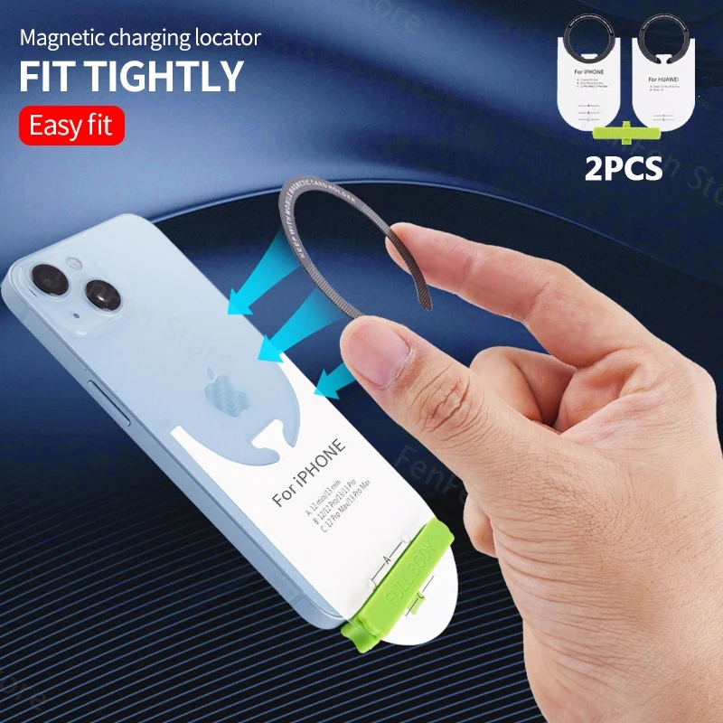 

2PC Magnetic Ring with Location Card for iPhone 13 12 Pro Max Case Phone Holder Wireless Charging Sticker for Huawei Mate 30 P30