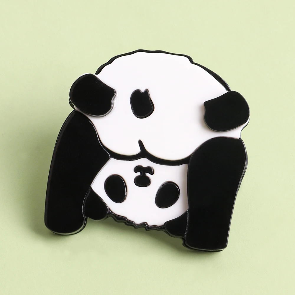 

New Cute Panda Acrylic Brooches for Women Girls Funny Animals Badge Backpack Clothes Lapel Pins Brooch Dress Fashion Jewelry