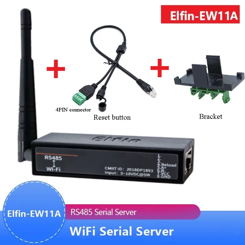Сервер Elfin-EW11 с последовательным портом RS485 на WiFi поддержка портов TCP/IP Telnet Modbus TCP