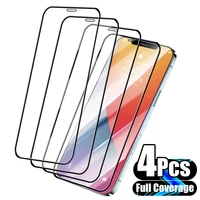 4pcs full cover protective glass for iphone 13 11 12 pro max screen protector for iphone x xs max xr 13 mini tempered glass film