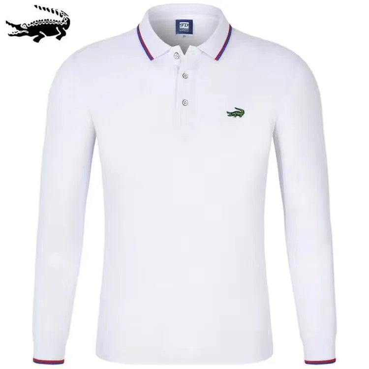 

2023 spring brand designer new European and American 3D printing casual retro long-sleeved men's POLO shirt