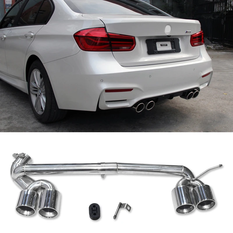 

304 Stainlless Steel Muffler Tip Carbon Fiber Car Exhaust For 2013-2016 BMW F30 320i 318i F36 420i 430i Changed M3 Bumper Nozzle