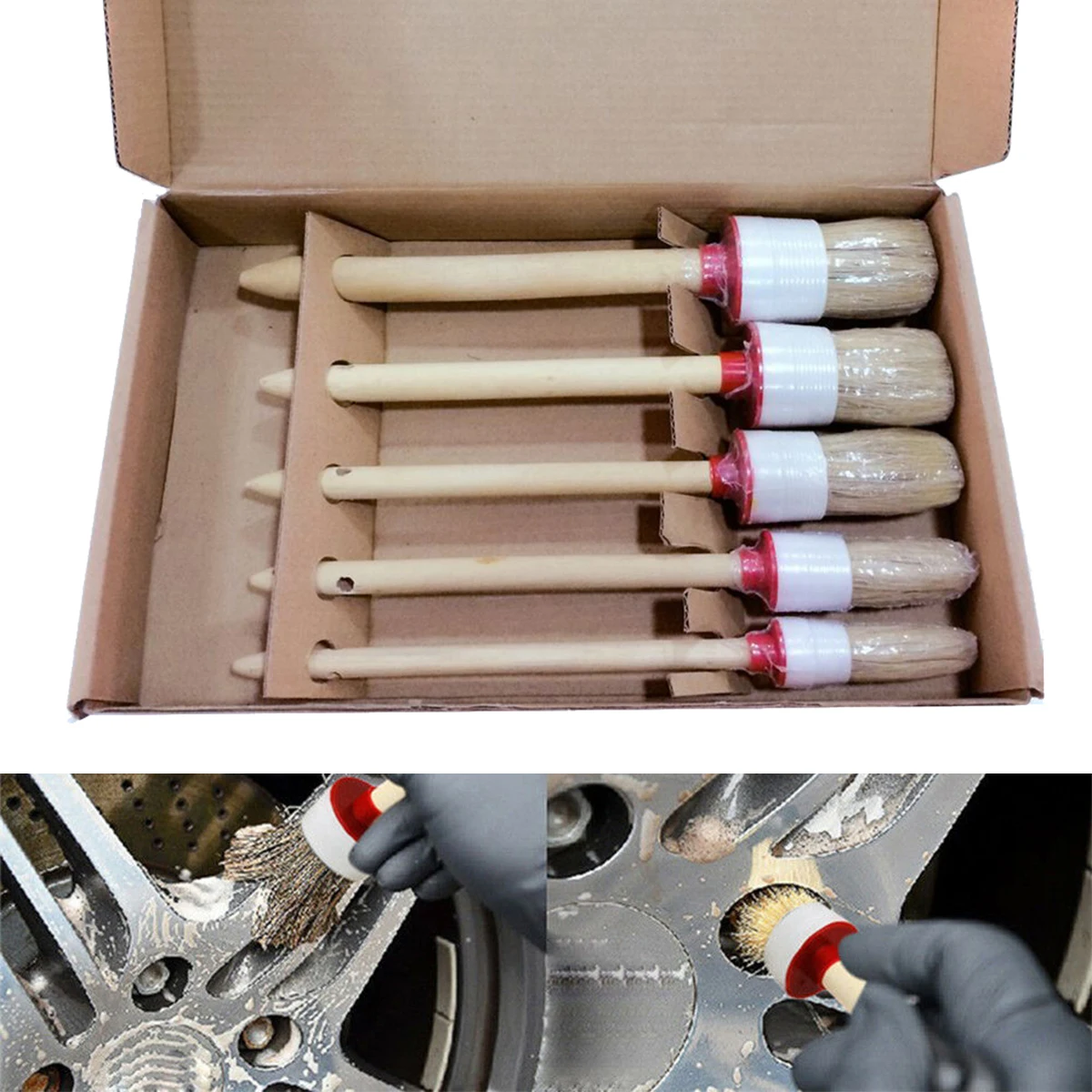 

5pcs/lot Car Detailing Cleaning Brushes Kit for Auto Air Vents Door Trim Wheels
