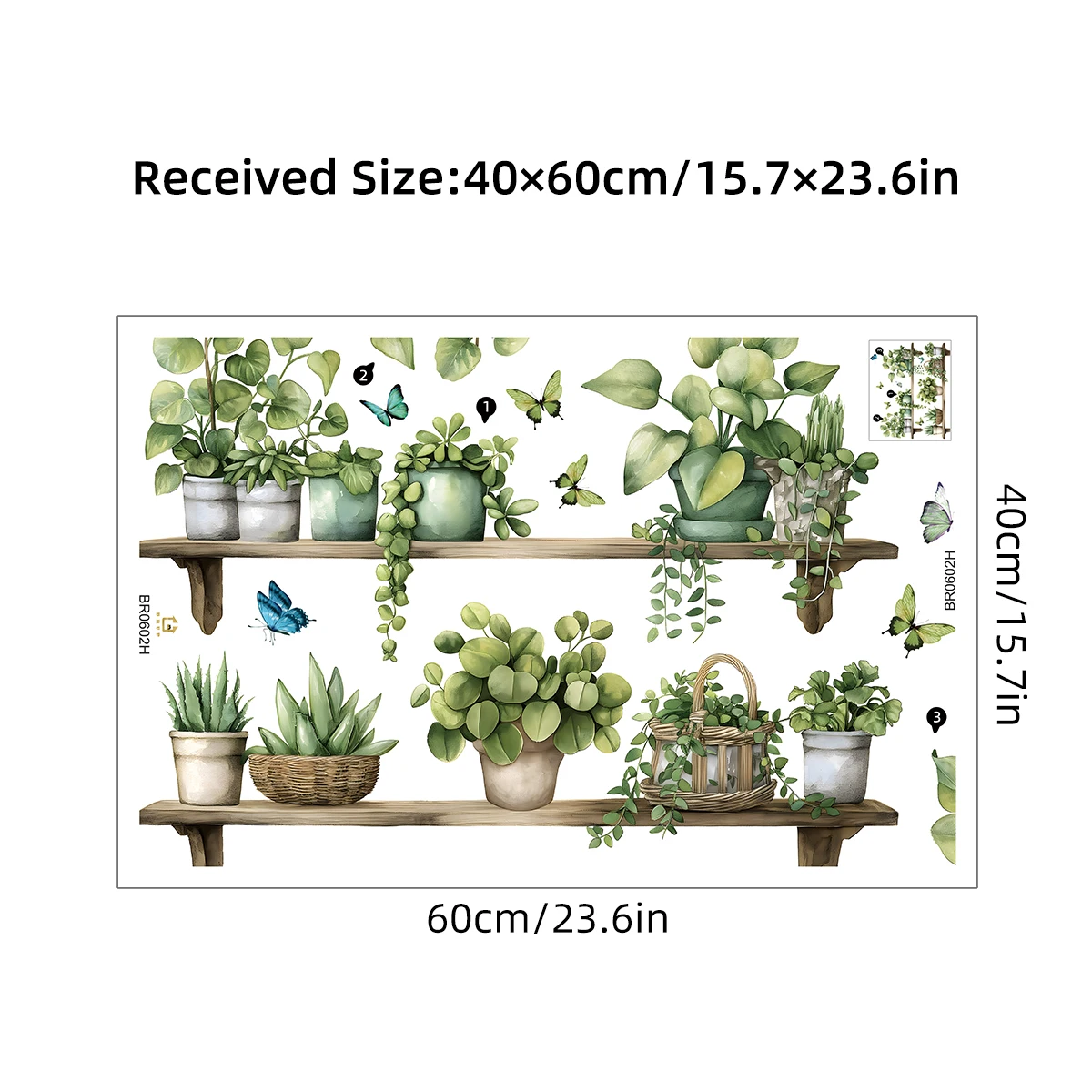 

Настенные наклейки BRUP растения и горшки ПВХ