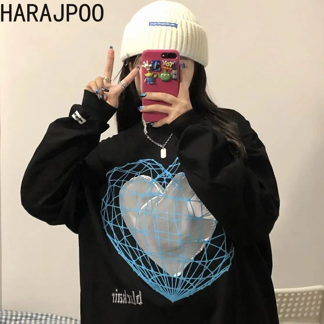 Женский тонкий Свитшот Harajpoo новинка весны-осени 2021 корейский Свободный