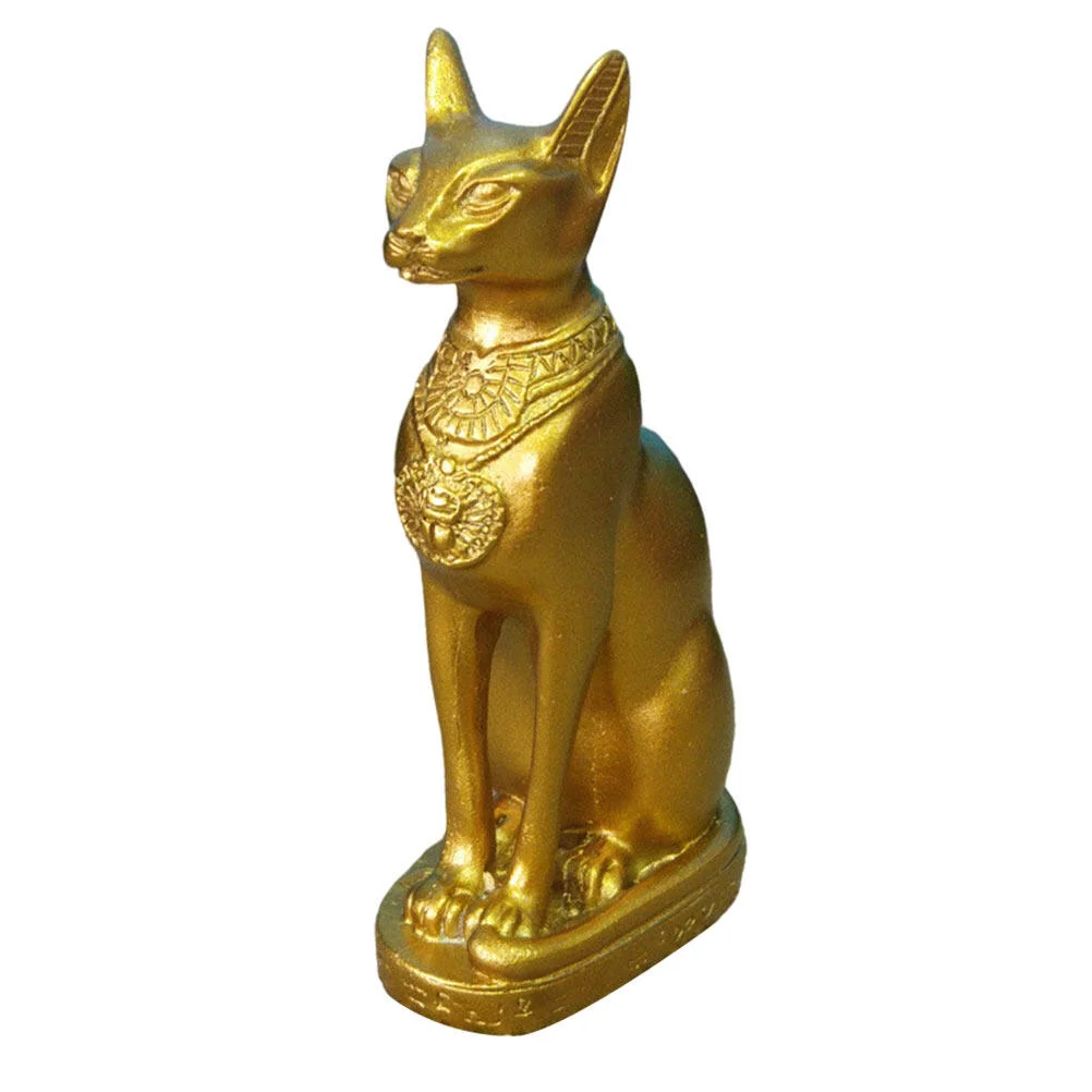 

Декоративная скульптура с изображением египетского кота и Бога, домашнее украшение, набор золотого песка для стола из смолы, уникальные домашние акценты