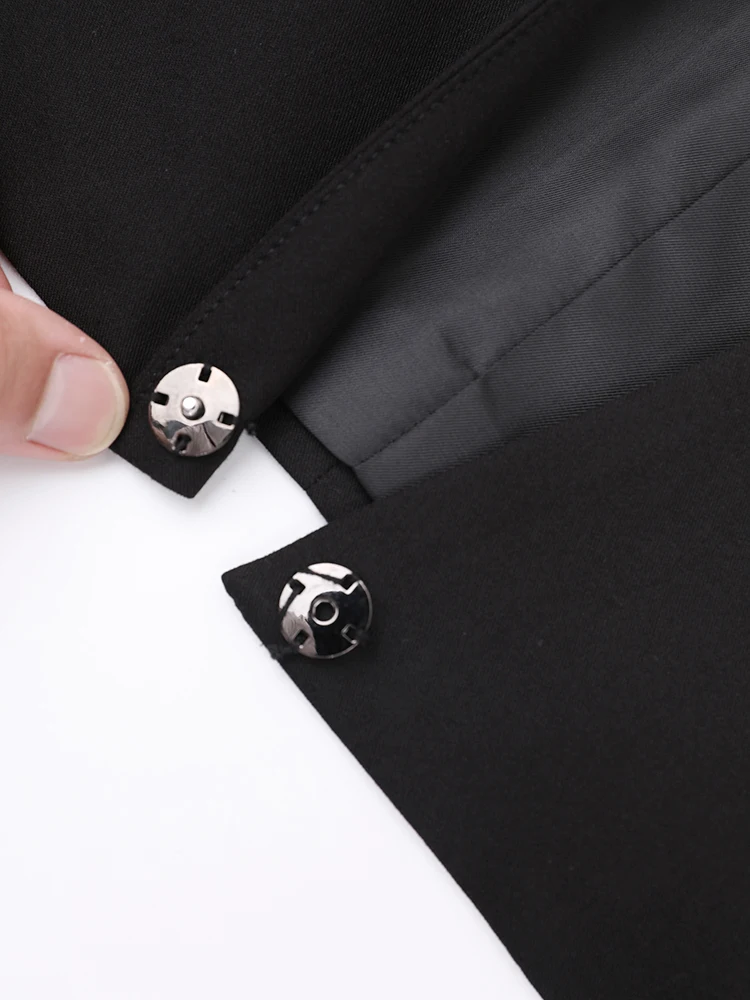 Женский костюм-двойка с блейзером DEAT короткий облегающий пиджак на пуговицах без