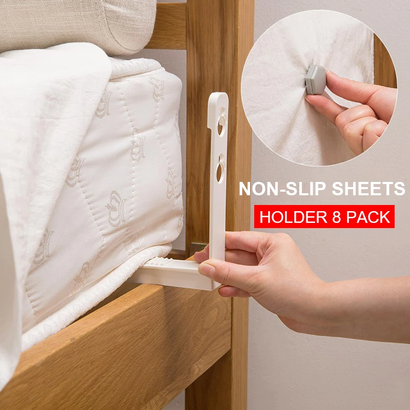 

8 Packs Home Bed Sheet Holder Four Corners Anti-Running Non-Slip Buckle Invisible Quilt Mattress Clip