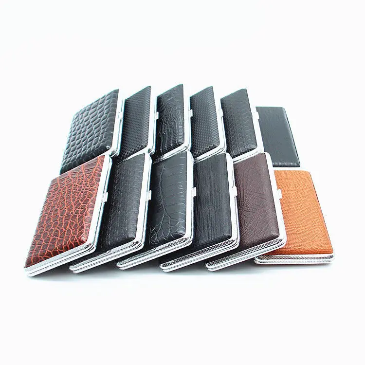 

Чехол для сигарет, портативный индивидуальный креативный кожаный чехол для сигарет, металлический зажим для сигарет, чехол унисекс для сиг...