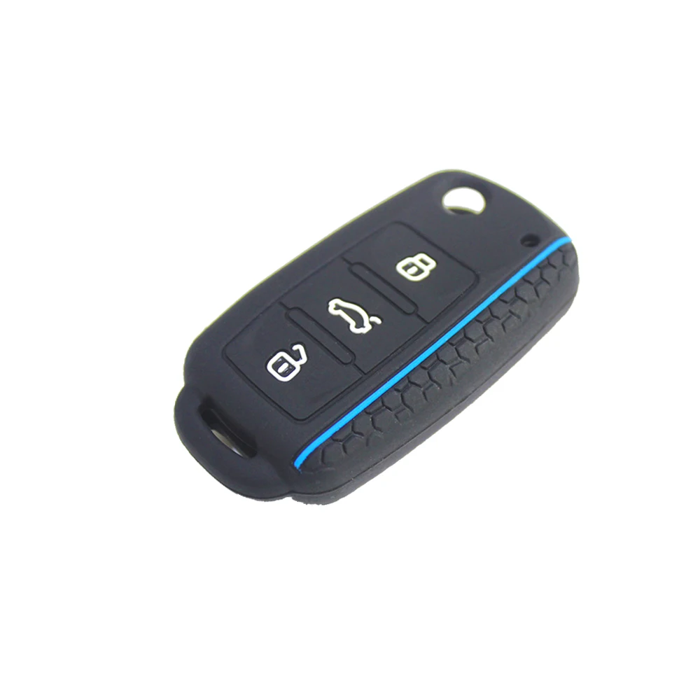 

Чехол для автомобильного ключа VW Golf Jetta POLO для Skoda Yeti Superb Rapid Octavia для SEAT Leon Ibiza 3-кнопочный силиконовый чехол для ключа