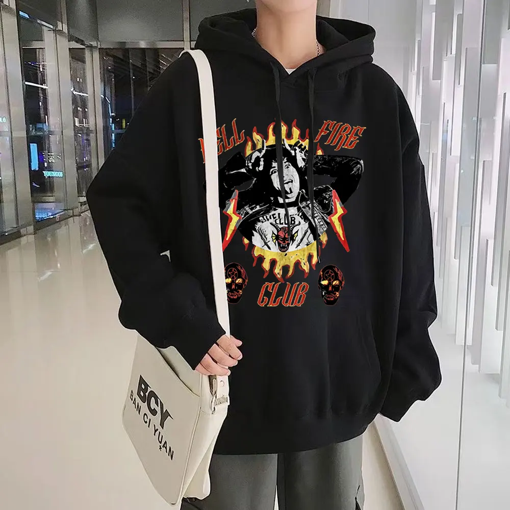 

Stranger Things 4 Hellfire Club Hooded Eddie Munson Graphics Print Men's Hoodie Hip Hop Hot Sale Harajuku Sweatshirts Oversize