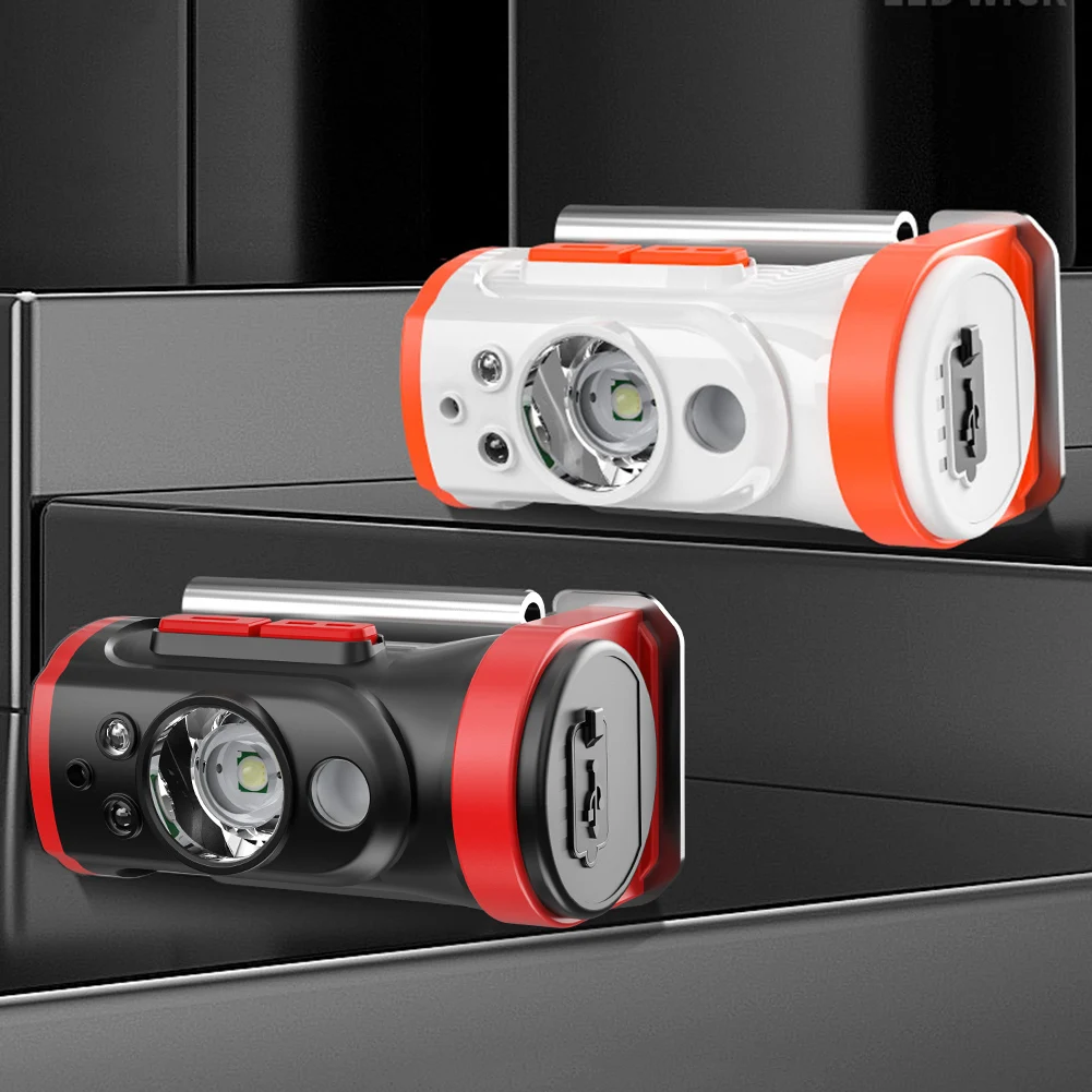 

Motion Sensor Headlight Intelligent Hand Wave Induction Headlamp Outdoor Camping Hiking Head-mounted Flashlight