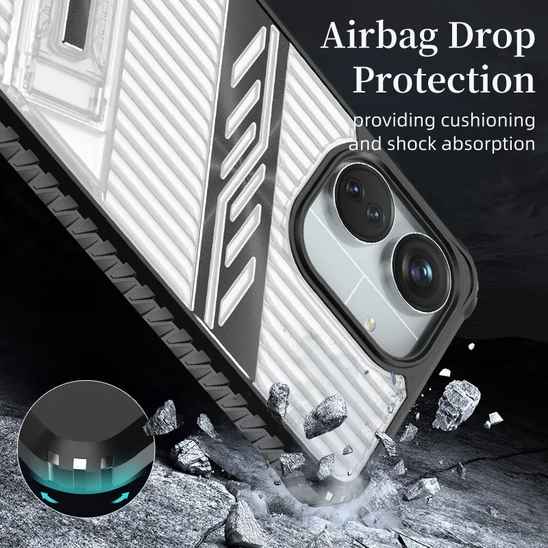 KEYSION противоударный чехол с подушкой безопасности для Redmi 13C 4G 5G прозрачный ПК +