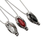 new arrival hanging bat crystal charm necklace vintage gothic style mens punk necklace jewelry necklace hot seller cagf0211
