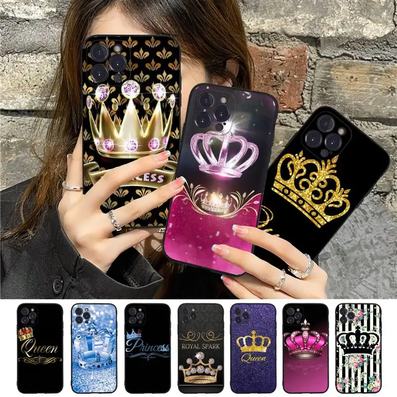 

Diamond Crown Phone Case For iPhone 8 7 6 6S Plus X SE 2020 XR XS 14 11 12 13 Mini Pro Max Mobile Case