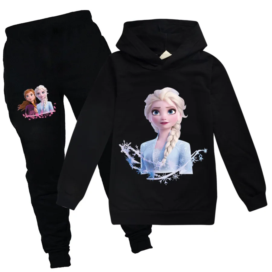 

Girls Frozen Kids Tracksuit Elsa Girls Clothes Set Snow Queen 2 Hoodies and Pants Children Sportwear Clothing Fashion Sport Suit