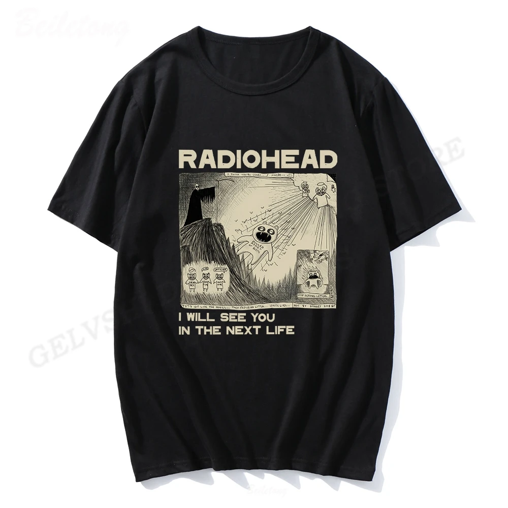 

Cotton Tshirt Men Fashion T-shirts Casual Hip Hop T-shirt Radiohead T Shirt Women Tops Kids Hip Hop Tops Tee Rock Band Camiseta