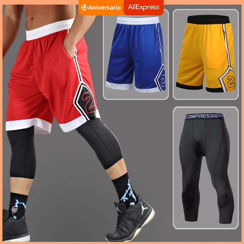 

Men Running Compression Sportswear Set Basketball Jersey Match Suit for Youngster Workout Elastic Tracksuit Sport Pants Leggings