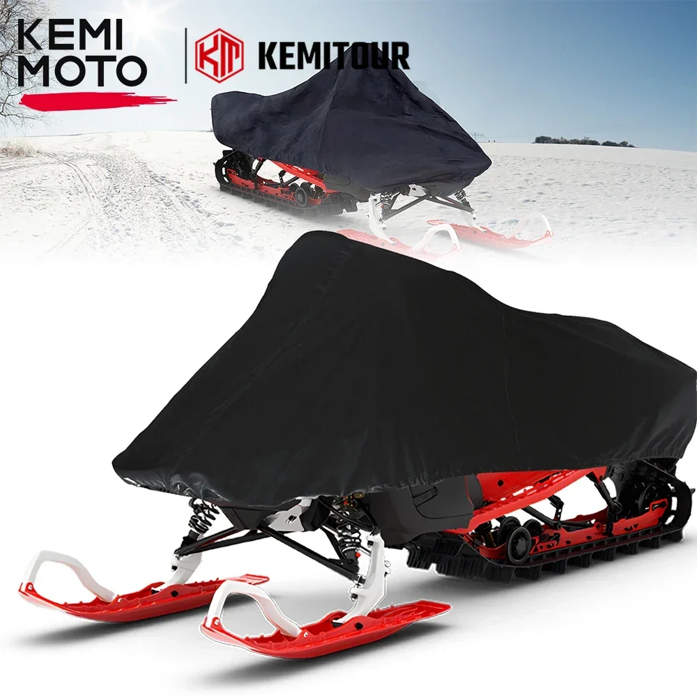 

Чехол для снегохода KEMiMOTO 420D, сверхмощный водонепроницаемый чехол для сани и лыж со светоотражающим знаком, совместимый с Polaris для Ski-Doo
