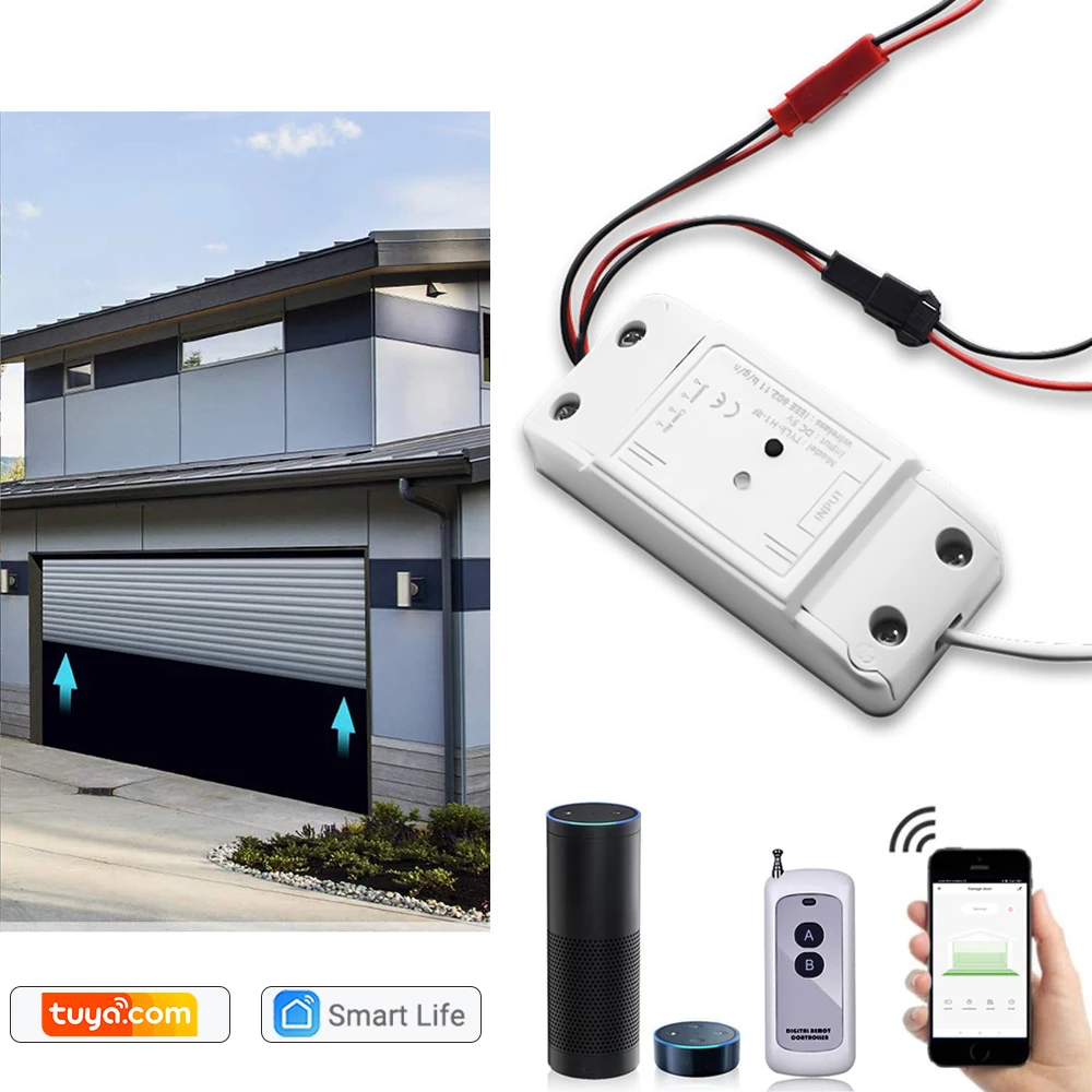 

2022 Newest Tuya Wifi Smart Garage Door Opener RF 433mhz Remote Control Switch Open/Close for Google Home Alexa No Hub Require
