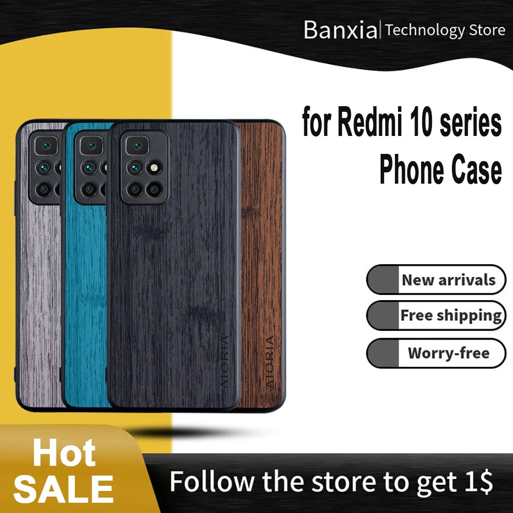 

New Phone Case for Xiaomi Redmi 10 10C 10A Bamboo Wood Pattern Leather Phone Cover for Xiaomi Redmi 10 Case Phone Cover