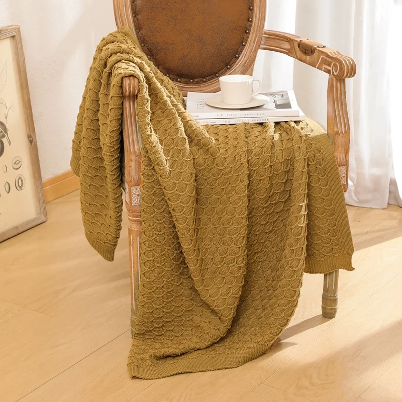 Чехол на диван вязаное одеяло для отдыха с кондиционером шаль маленькое