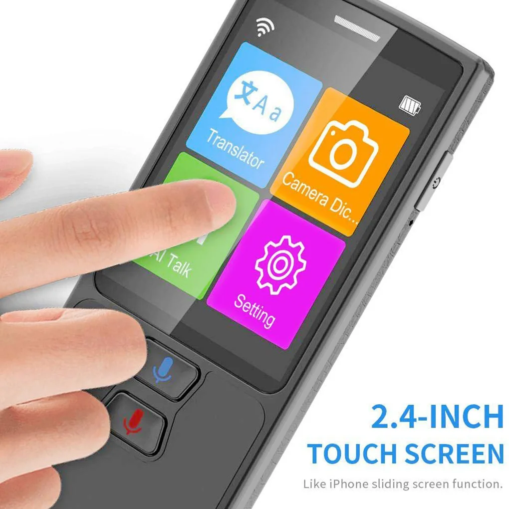 

WiFi Translator Touch Screen 2.4-inch TFT 512M 4G Precise Learning Travelling Business Meeting Interpreter Black