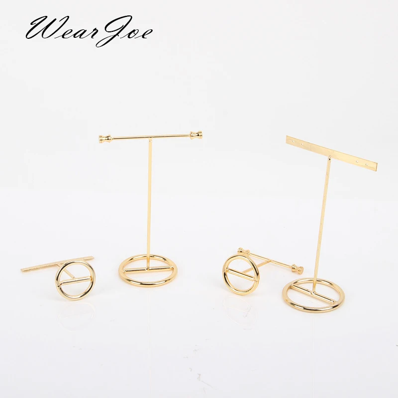 Metal T-Bar Earrings Bracelet Jewelry Display Rack Stand Eardrop Organizer Holder Case Bouches Necklace Hanger for Store Selling