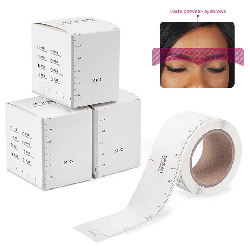 

50PCS Lazy Quick Eyebrow Stickers Eyebrow Card Template Eyebrow Guide Tattoos Makeup Tools Full Set of Eyebrow Cards
