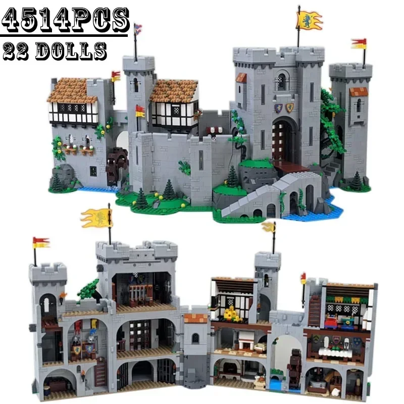 

IN STOCK New Lion King's Castle Building Blocks Model Fit 10305 Creativity Medieval House Bricks 4514pcs Toys for Boys Gift Set