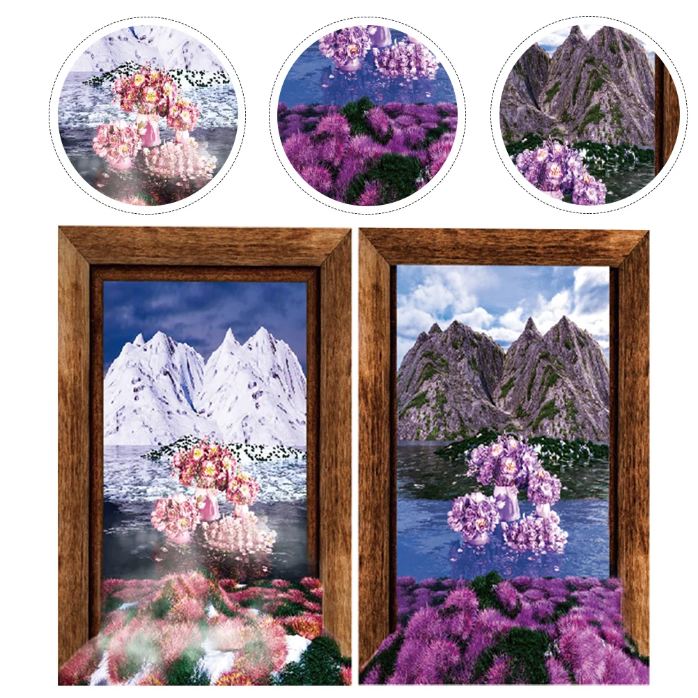 

Wall Sticker Stickers Window Landscape 3D Decals Scenery Decor Windows Fake Western Decal Faux Decorative Nature Background